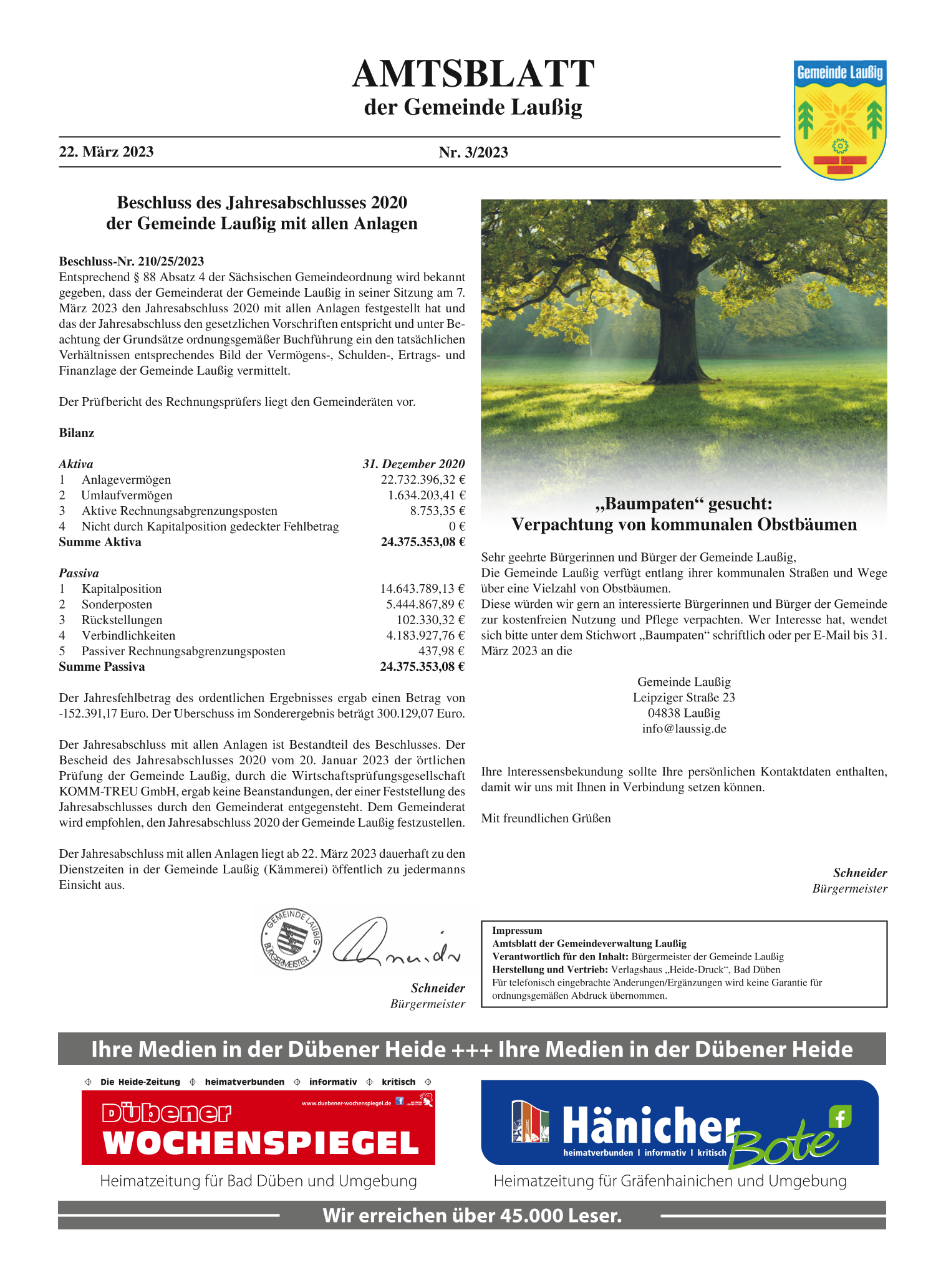 Amtsblatt Nr. 03/2023 vom 22.03.2023