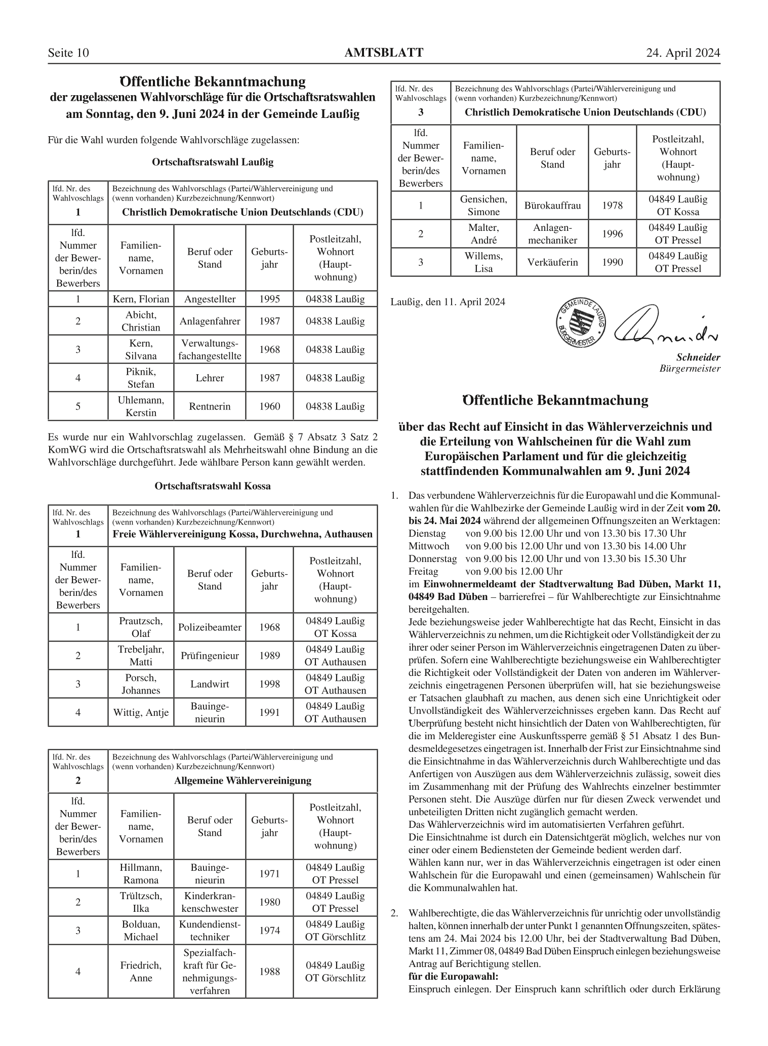 Amtsblatt Nr. 05/2024 vom 24.04.2024 Seite 2