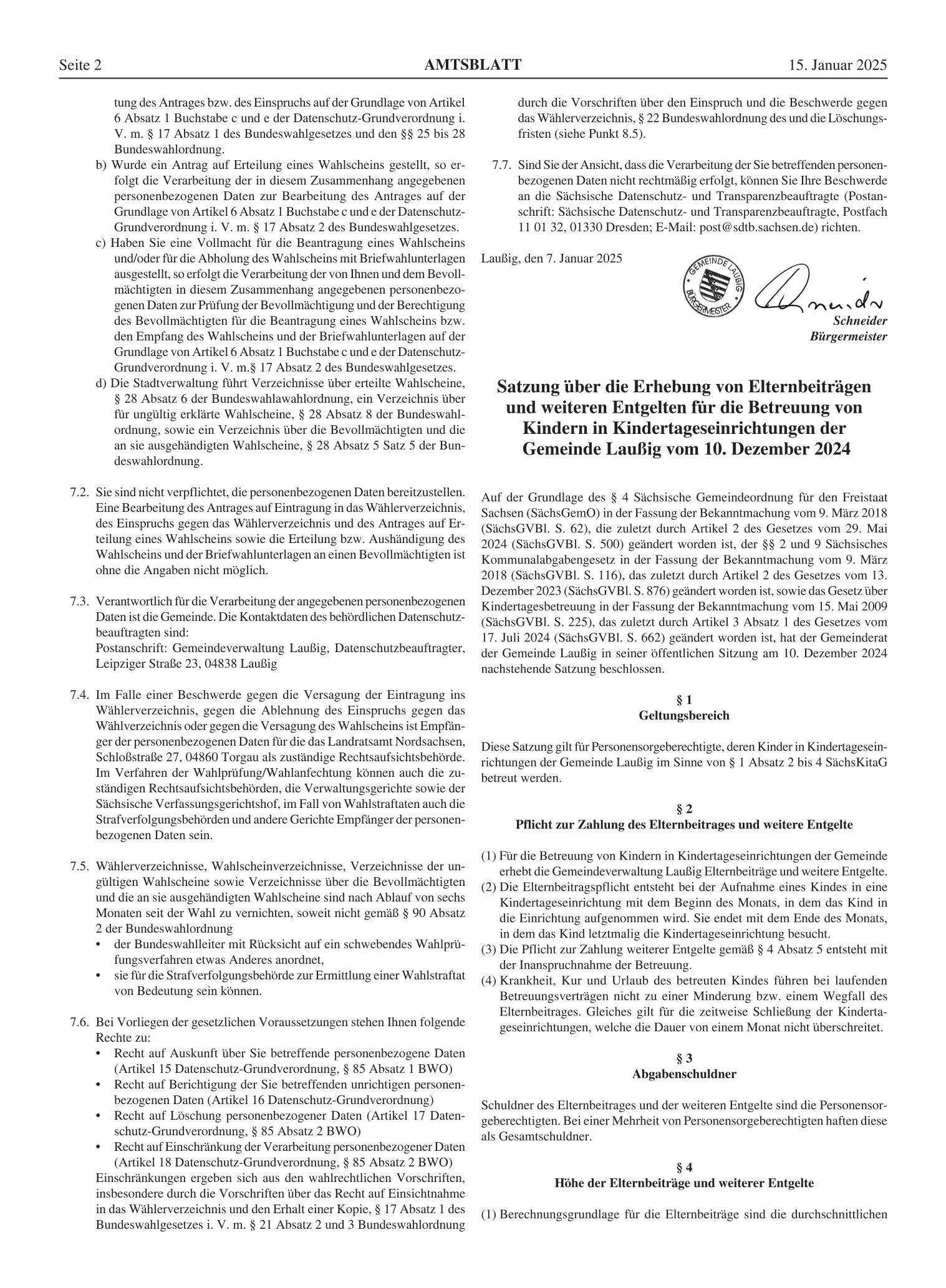 Amtsblatt Nr. 01/2025 vom 15.01.2025 Seite 2