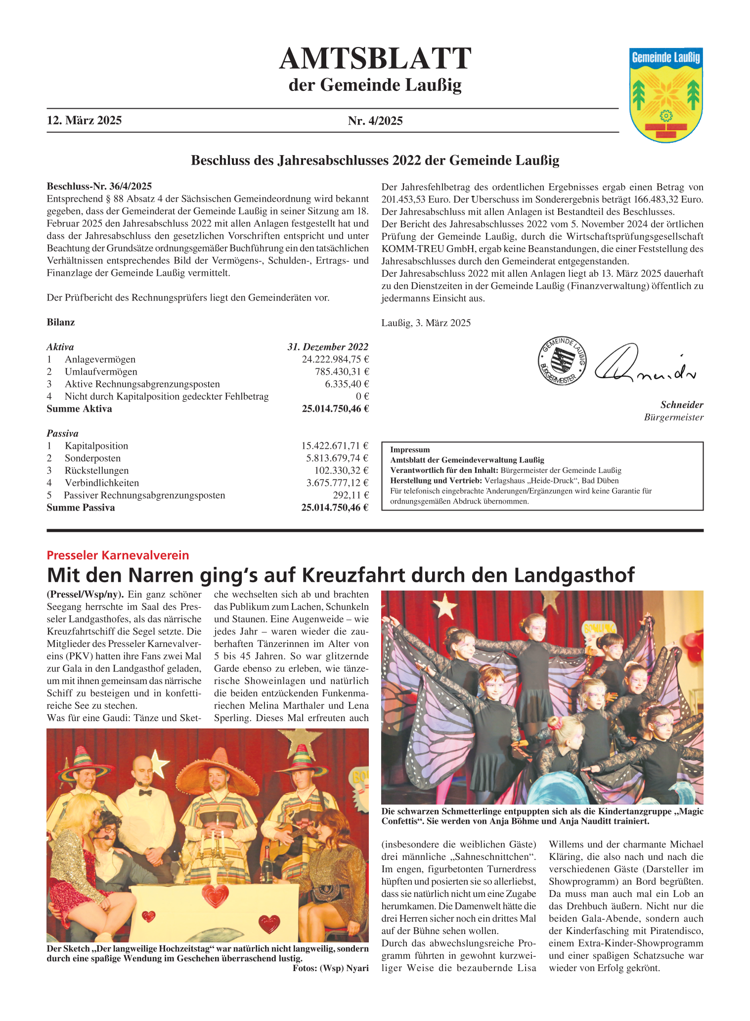 Amtsblatt Nr. 04/2025 vom 12.03.2025 Seite 1