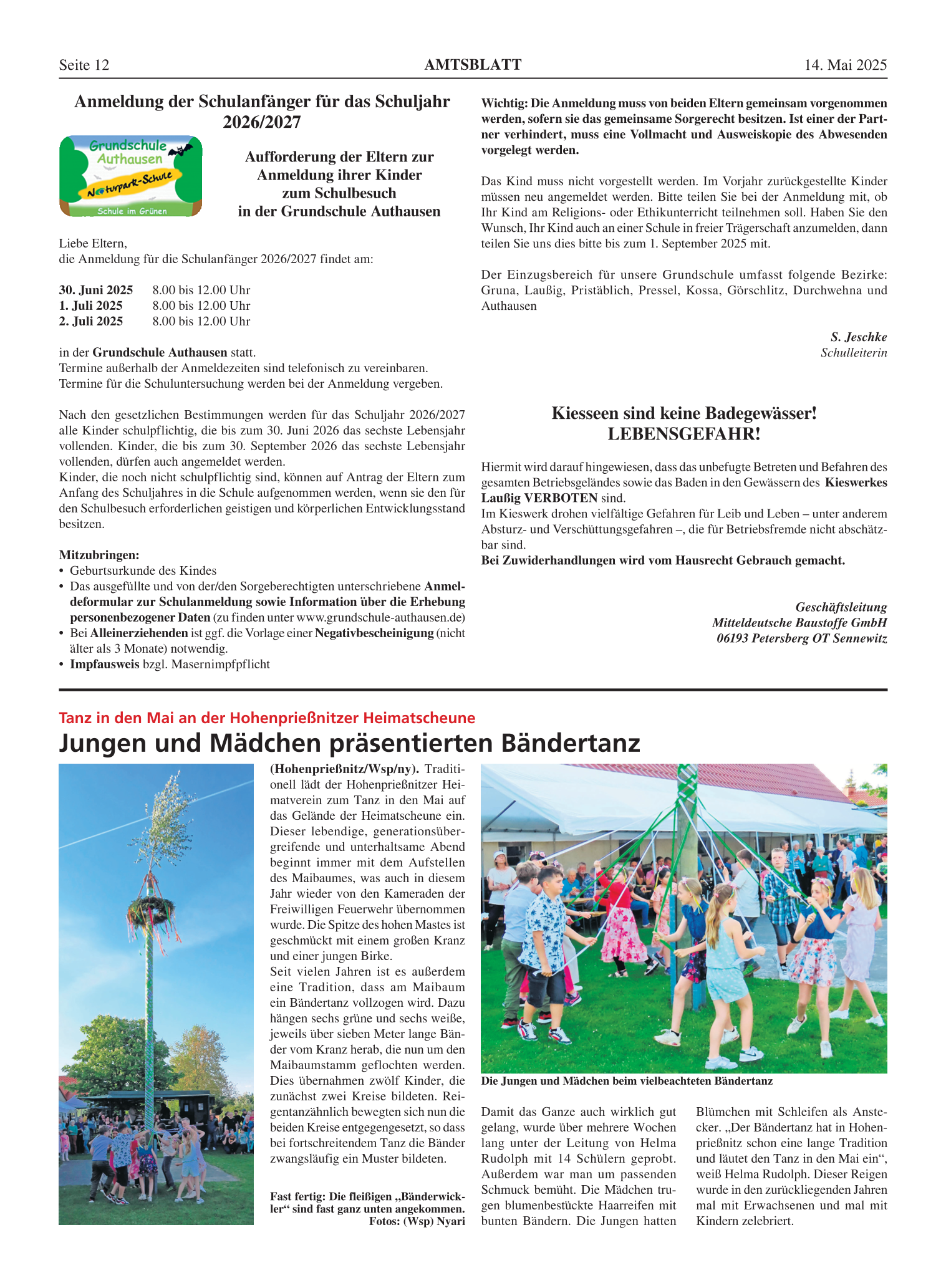 Amtsblatt Nr. 07/2025 vom 14.05.2025 Seite 2
