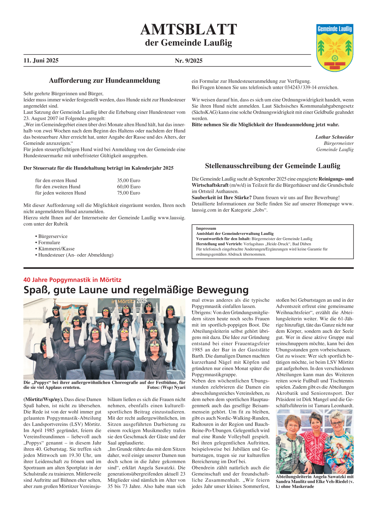 Amtsblatt Nr. 09/2025 vom 11.06.2025 Seite 1