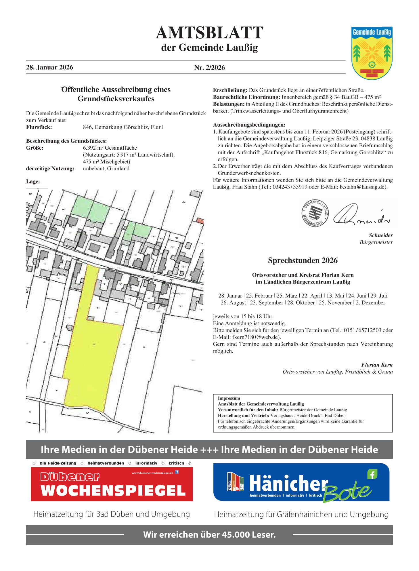 Amtsblatt Nr. 02/2026 vom 28.01.2026 Seite 1