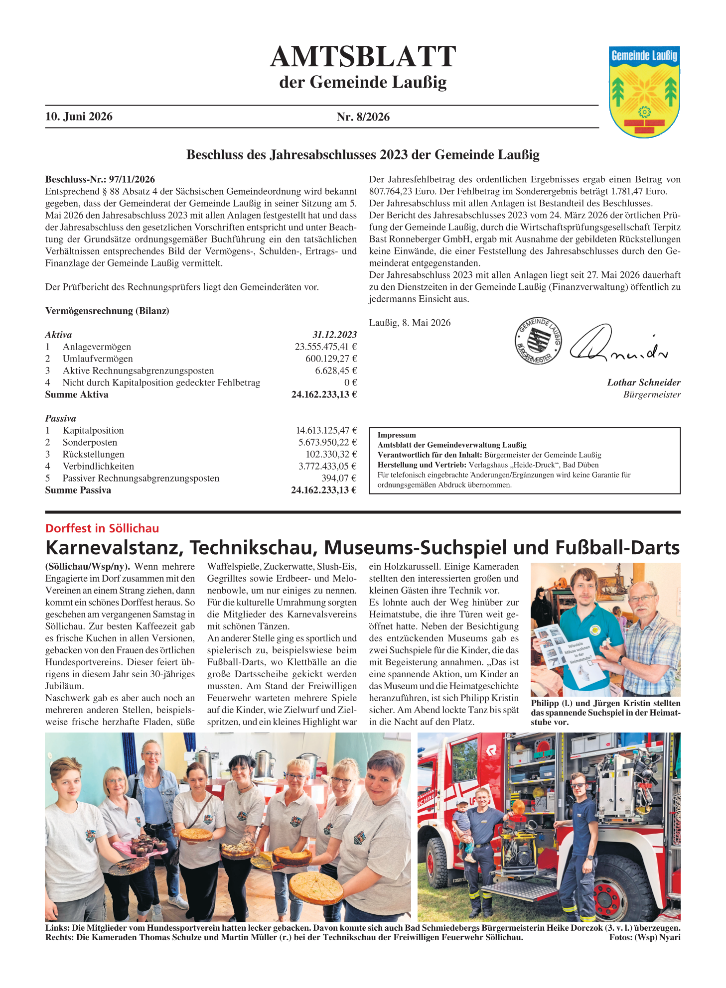 Amtsblatt Nr. 08/2026 vom 10.06.2026 Seite 1 Amtsblatt Nr. 08/2026 vom 10.06.2026 Seite 1